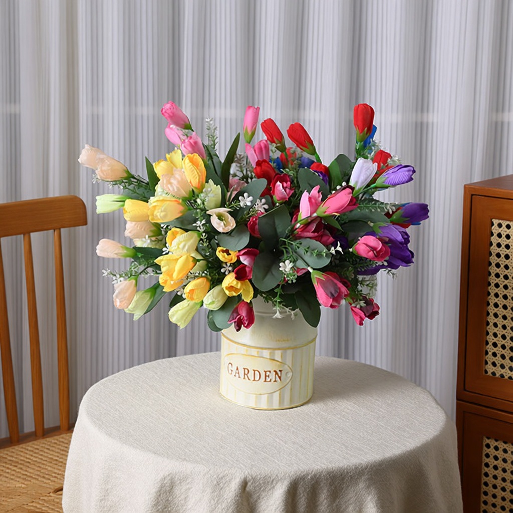 Simulación ramo de flores de alta calidad 5 15 flores brotes de magnolia sala de estar flor decoración de mesa ramo de flores