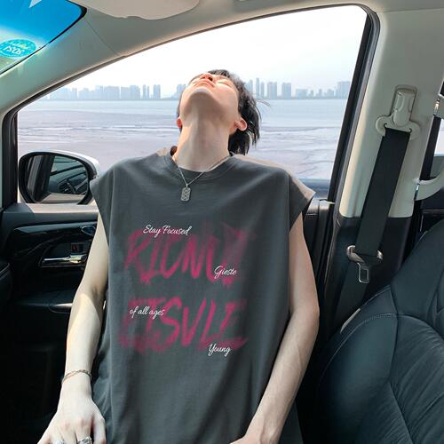 Sleeveless T-shirt for Men, 2025 New Arrival, Summer Trendy, American Style, for Teenagers, Middle School and High School Students—Tank Top Basketball Vest