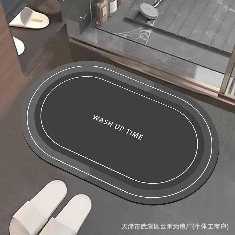 Transfronterizo simple almohadilla de suelo de baño de barro de diatomeas resistente al deslizamiento absorción de agua almohadilla de inodoro puerta de inodoro almohadilla de pie antisucia