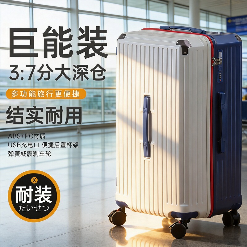 Luggage 26inch Shock-resistant large capacity 28inch 5-wheel password suitcase for men and women, college students' travel suitcase Luggage 26inch Shock-resistant large capacity 28inch 5-wheel password suitcase for men and women, college students' travel suitcase