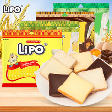 越南进口Lipo鸡蛋牛奶面包干300g巧克力榴莲味涂层面包干休闲零食