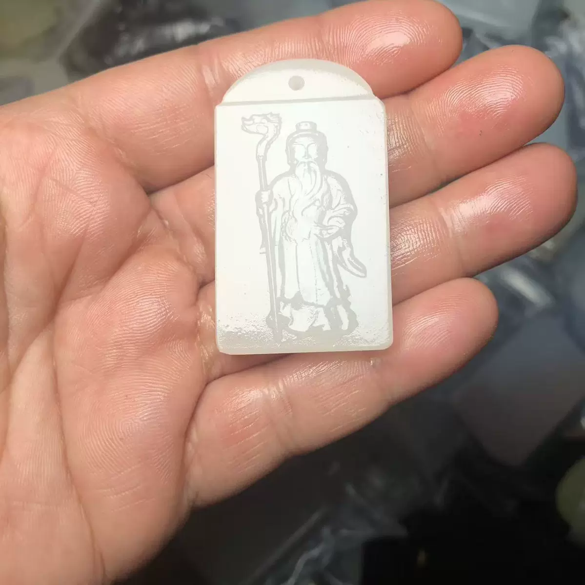 厂家供应玉器挂件阿富汗玉财神吊坠批发羊脂白玉月老玉佩挂件