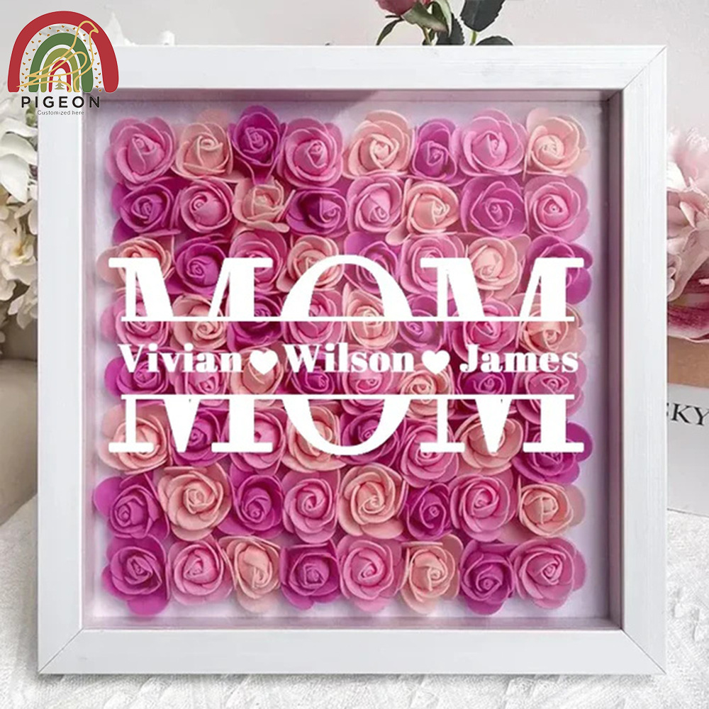Regalo del día de la madre MOM nombre de la madre DIY transfronterizo Amazon explosivo rosa marco caja de regalo madera