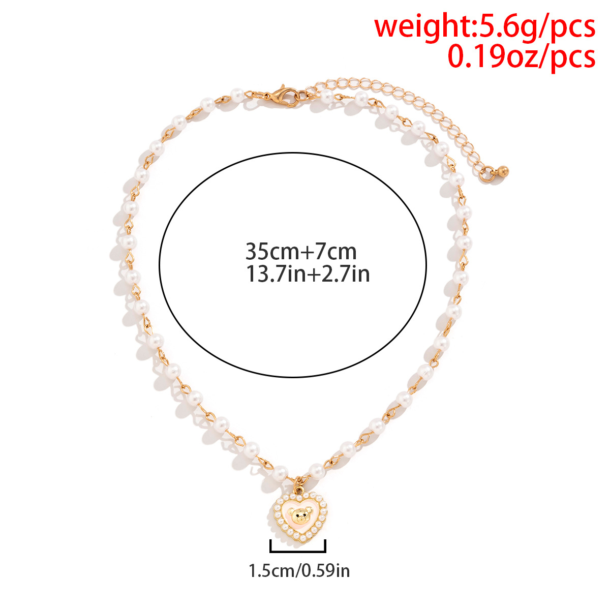 Simple Style Dog Heart Shape Alloy Pearl Plating Necklace