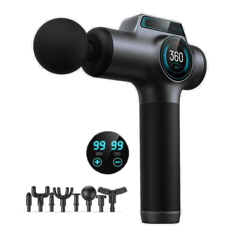 Transfronterizo fascial pistola masajeador hogar fitness profesional inteligente masaje pistola LCD pantalla eléctrica Mini fascial pistola