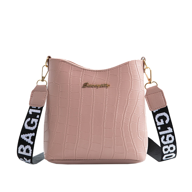 Bolso transfronterizo de las mujeres nuevo patrón de cocodrilo bolso de mensajero personalizado bolso de cubo bolso de hombro simple comercio exterior Bolso de las mujeres al por mayor