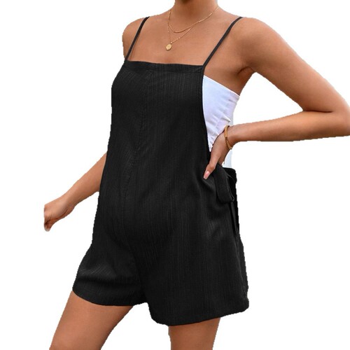 2025 Summer European and American-Style Thin, Loose-Fit Maternity Cropped Pants with Adjustable Waist and Strap Design