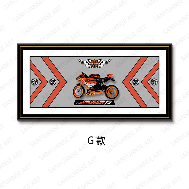 Bloques de construcción de moda Motocicleta porche pasillo mural habitación de los niños dormitorio decoración pintura Kawasaki BMW carreras todoterreno