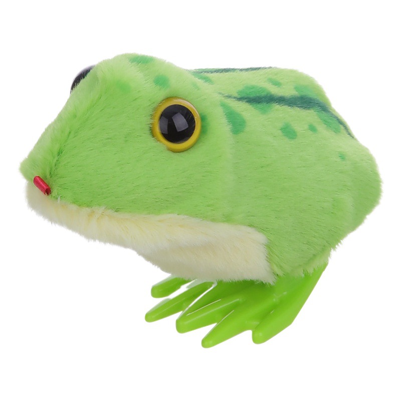 Salto de la rana de los niños primavera felpa Rana infancia nostálgico felpa TikTok misma simulación Rana juguete