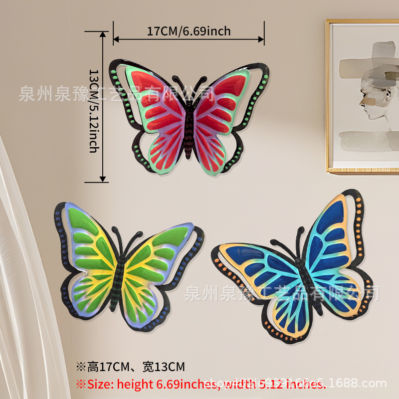 跨境畅销蝴蝶墙壁装饰背景墙围栏装饰蝴蝶铁艺工艺品|undefined
