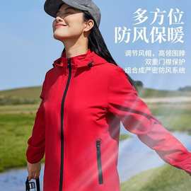 春秋薄款冲锋衣定制 户外运动防风保暖休闲外套连帽夹克印logo