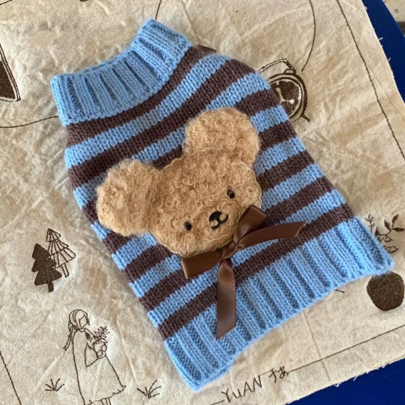 Autumn and Winter Korean Style Dog Clothes, Bear Biscuit Sweaters, Small Size Dogss Bichon Teddy Winter Warm Clothes, Super Cute