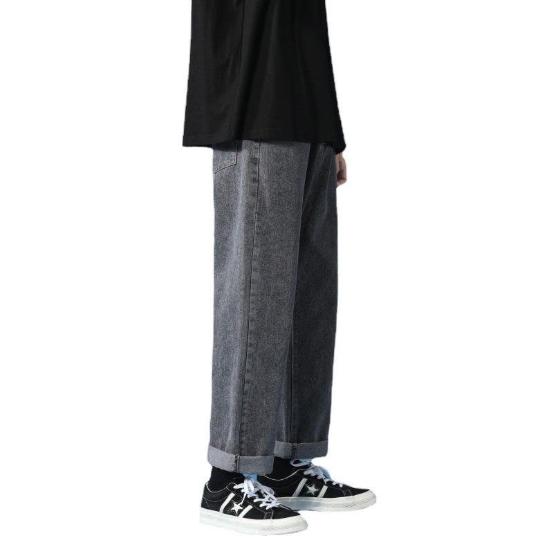 Pantalones de los hombres rectos flojos de los hombres de los pantalones vaqueros que drapean los pantalones a juego de los hombres de moda del estilo de Hong Kong