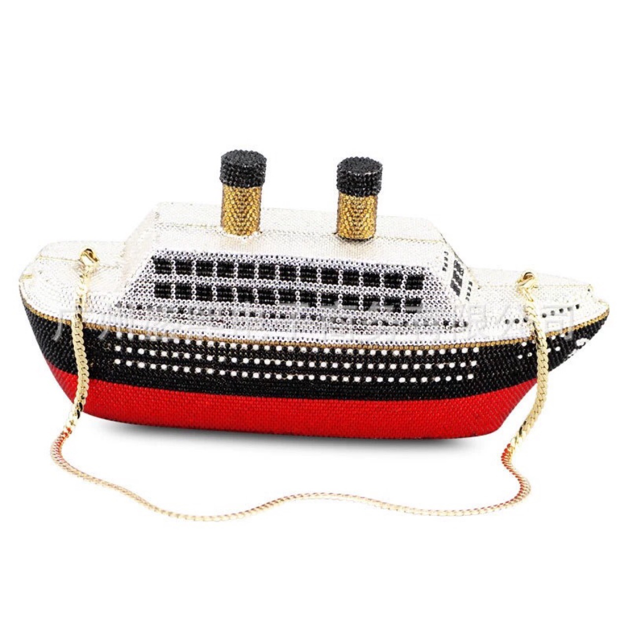 Túi clutch nữ đính kim cương thủ công đế bằng dự tiệc — Cuộn tròn đô la/phấn màu chi tiết 38