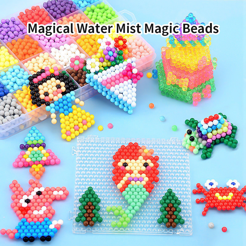 Cross-Border Educational Water Spray Bead Toys Kidsren's DIY Handmade Bean Gifts Puzzle Magical Self-Adhesive Magic Beads Cross-Border Educational Water Spray Bead Toys Kidsren's DIY Handmade Bean Gifts Puzzle Magical Self-Adhesive Magic Beads