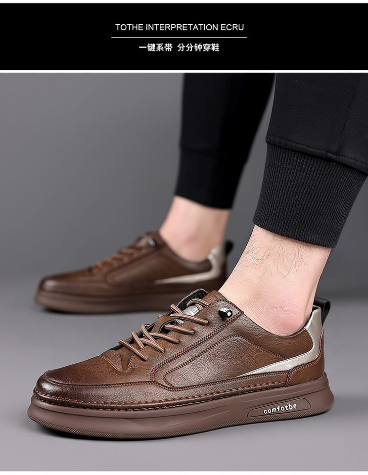 Giày sneaker nam da bò thật đế dày, giày thể thao đa năng phối đồ hợp xu hướng — PZ6018 màu trắng, PZ6018 màu đen chi tiết 21