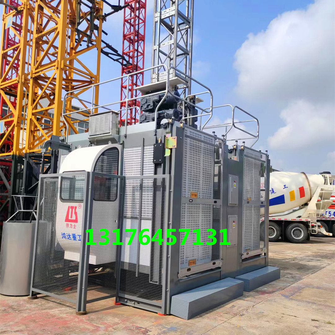 工程施工变频升降电梯 人货运输升降机 单双笼升降电梯建筑电梯