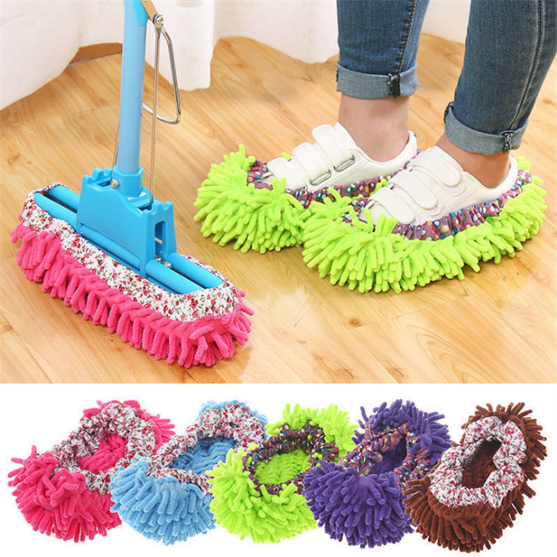 Chenille Cleaning Shoe Cover Lazy Mop Slippers Removable and Washable Mop Headgear Floor Mute Dust Removal and Decontamination Non-slip Chenille Cleaning Shoe Cover Lazy Mop Slippers Removable and Washable Mop Headgear Floor Mute Dust Removal and Decontamination Non-slip