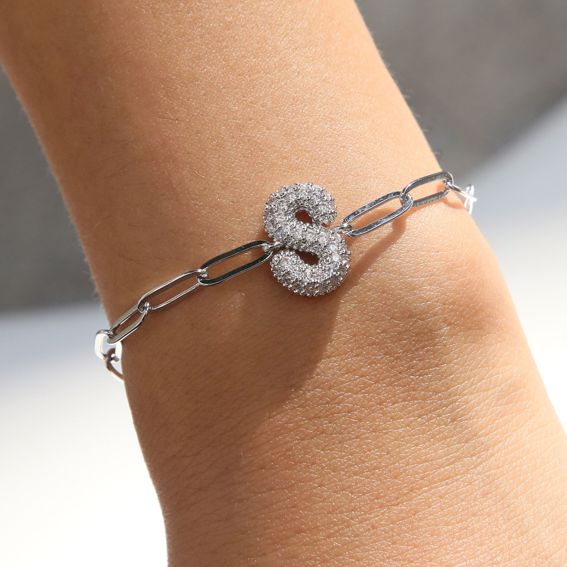 Letter Pattern Women's Gender Wholesale Jewelry Modern Style Classic Style Letter Copper Zircon Plating Bracelets