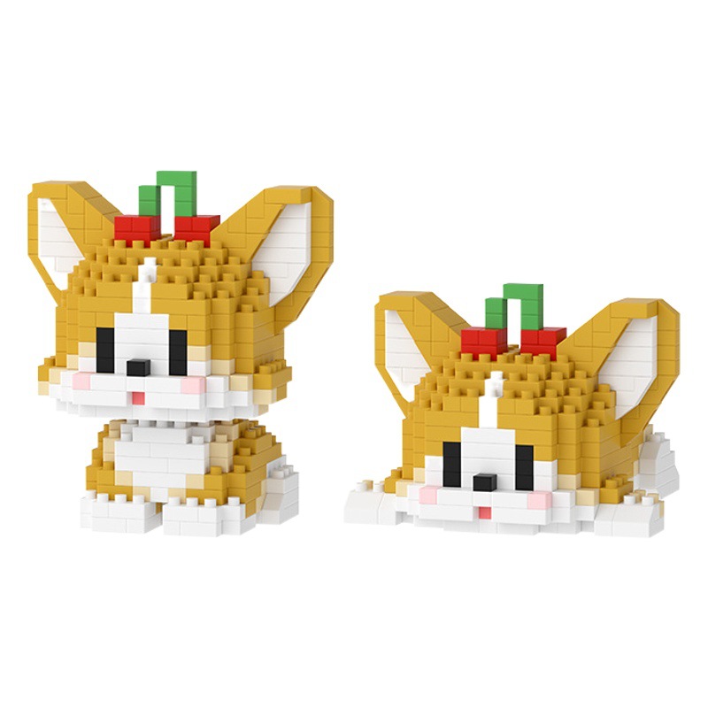 Diamante en miniatura pequeñas partículas ensambladas Hakimi perro serie Animal juguetes educativos bloques de construcción niños y niñas regalo