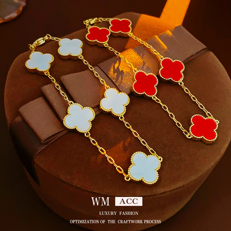 Pulsera de flores acrílicas de acero de titanio de estilo coreano simple pulsera ligera de lujo de alta calidad joyas al por mayor