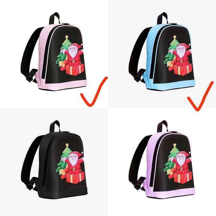 Mochila de pantalla LED nuevo producto de aprendizaje mochila publicidad móvil mochila móvil Bluetooth personalidad DIY patrón de Navidad