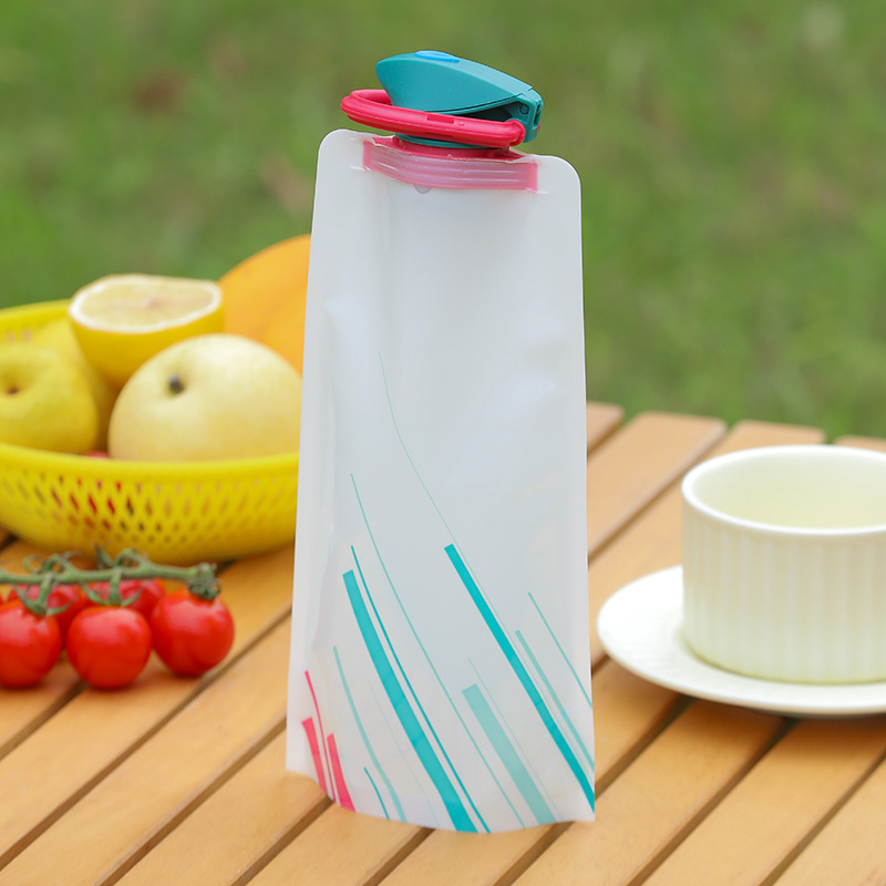 ciclismo al aire libre hervidor deportivo montañismo taza de agua portátil PE bolsa de almacenamiento de plástico regalo promocional bolsa de agua plegable