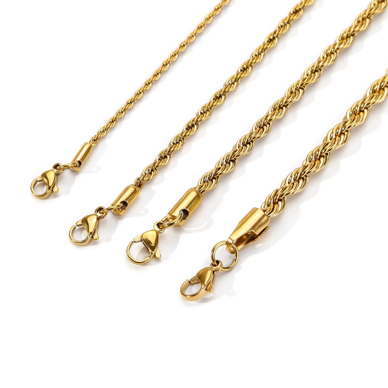 Women's Gender Real Gold Plated 18K Gold Solid Color 316 Stainless Steel  Hip-Hop Retro Waterproof Non Tarnish 316 Stainless Steel  Bracelets