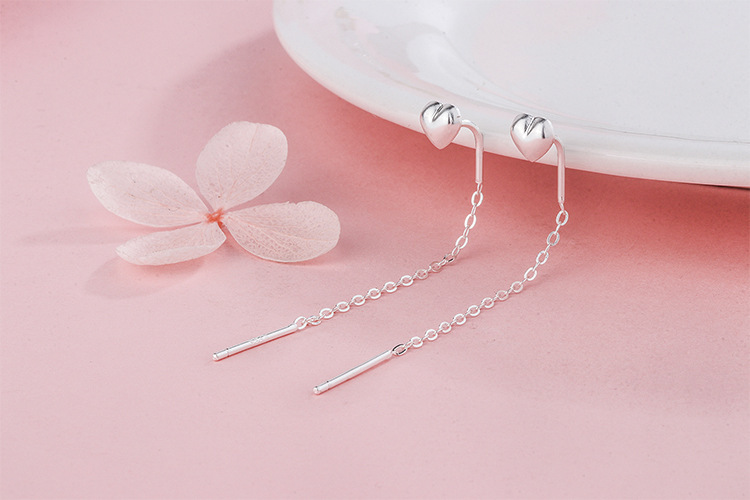 Ear line Classification 1 Pair 925 Sterling Silver Heart Shape Ear Line