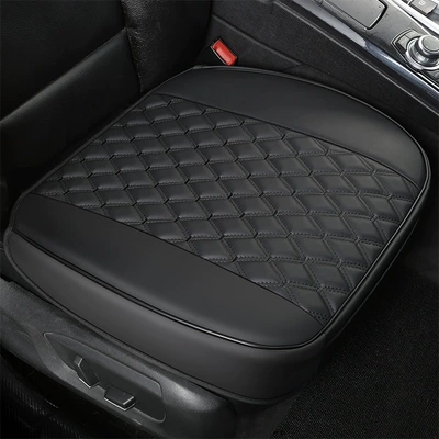 Amazon Wish Best-Selling Car Seat Cushion Without Backrest Single Piece Leather Cushion Fully Surrounded by All-Season Universal Cushion (Seat cushion, seat cover) - black-front-row
