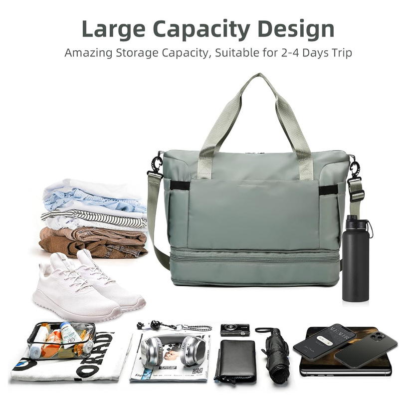 Cross-Border Travel Luggage Bag for Women and Men, Weekend Overnight Carry-On Bag, Foldableable Waterproof Fitness Duffel Bag