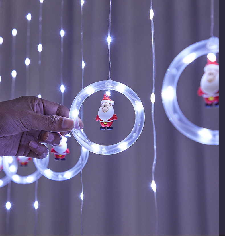 Festive Decoration Ing Ball Ring Remote Control Snowman Christmas Tree Led Curtain String Lights display picture 2