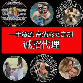 一百100种语言投影纳米玻璃微雕刻字项链黑白图片彩照相片定/制