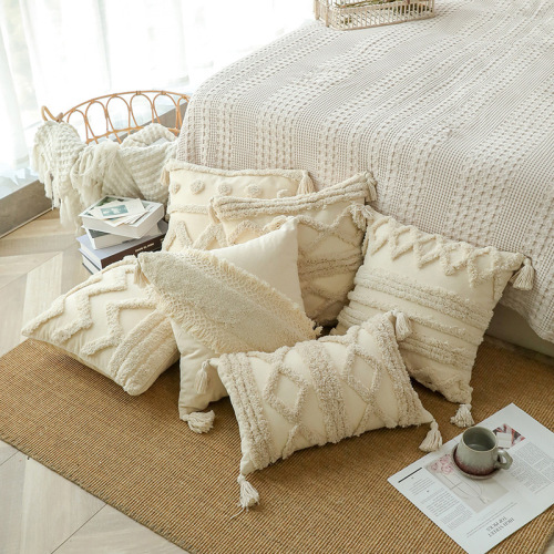 Nordic Shag Throw Pillow Morrocan Sofa Pillow Cover Ins Style Throw Pillow Cushion Bed Pillow Back Support Wholesale