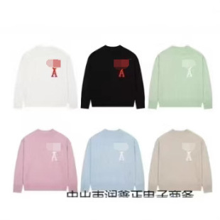 Love Spring and Autumn Sweater Men and Women Couple Round Neck Knitted Sweater National Fashion Pure Cotton Youth Ins Casual Loose Solid Color