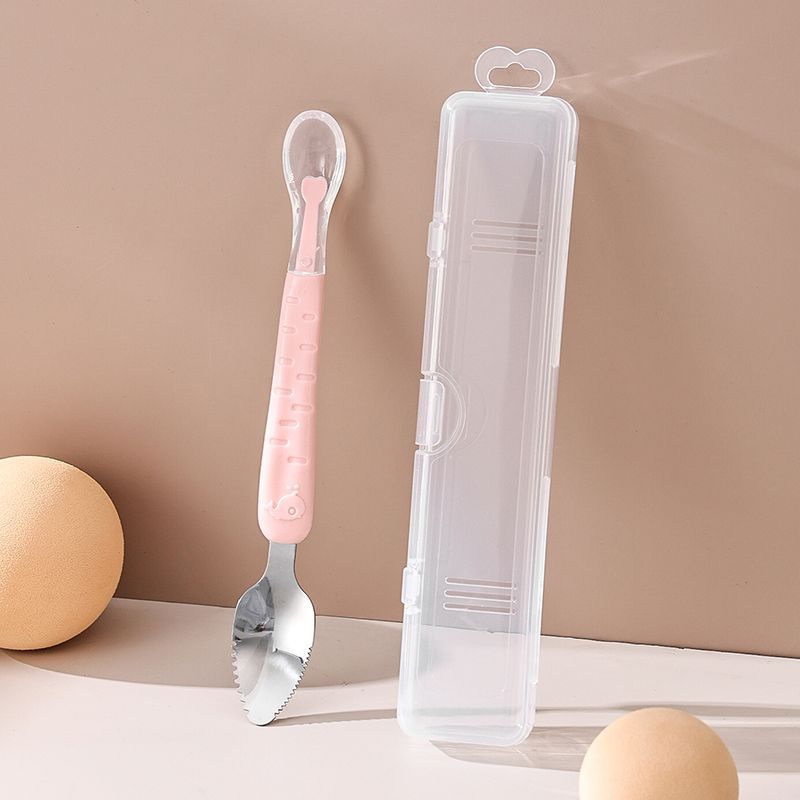 핑크 [304 스테인레스 스틸] 숟가락 저장 상자 긁기