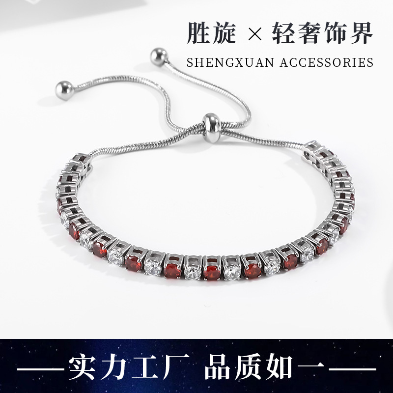 3mm Gradient Adjustable Zircon Bracelet Round Fashionable Versatile Full Diamond Hand Jewelry Cross-Border Men's Jewelry Wholesale 3mm Gradient Adjustable Zircon Bracelet Round Fashionable Versatile Full Diamond Hand Jewelry Cross-Border Men's Jewelry Wholesale