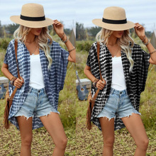 跨境亚马逊独立站外贸2025扎染蝙蝠袖罩衫夏季衬衫