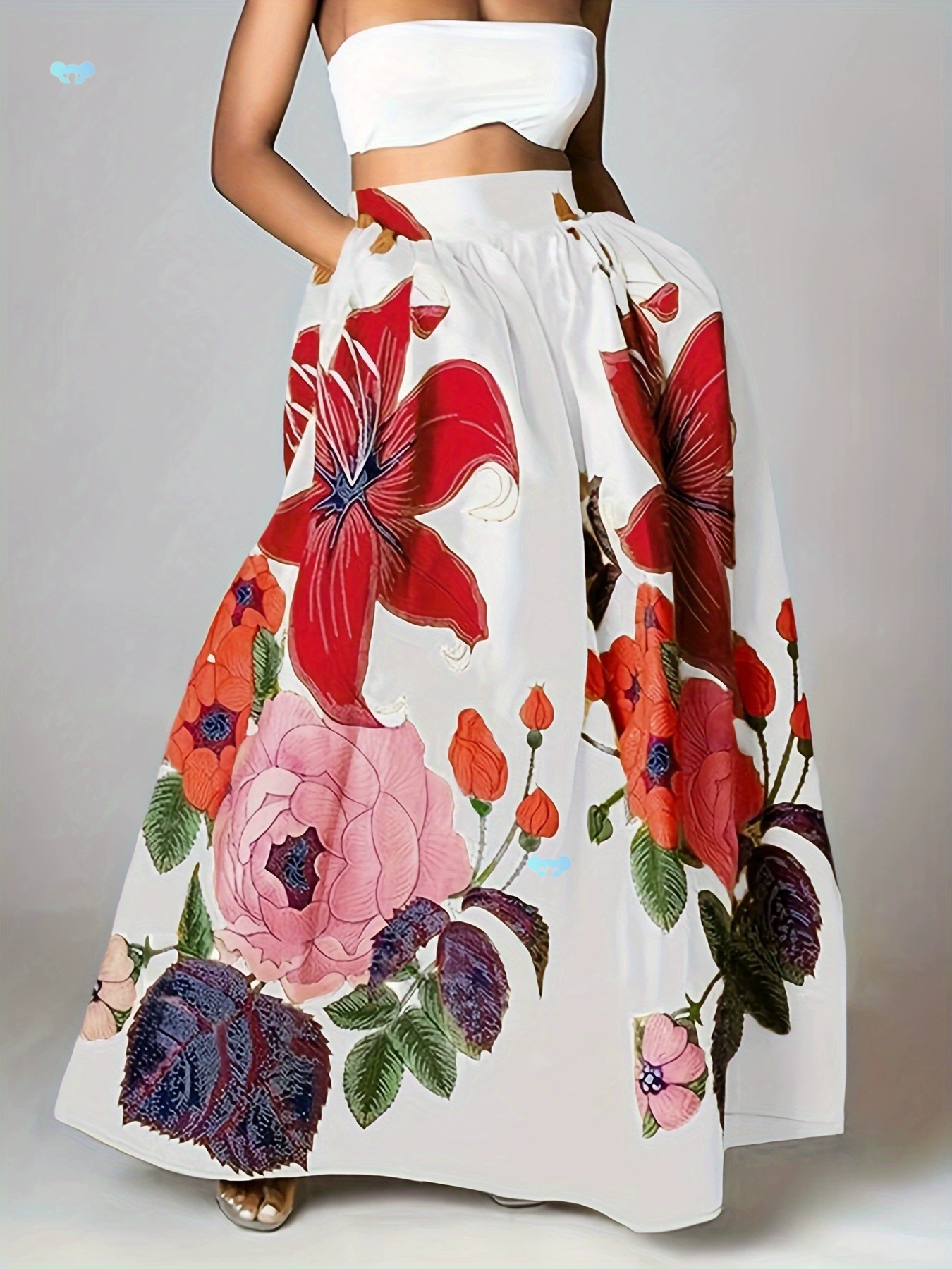 Богемные юбки с цветочным принтом, длинные юбки для женщин, кросс-бордер
