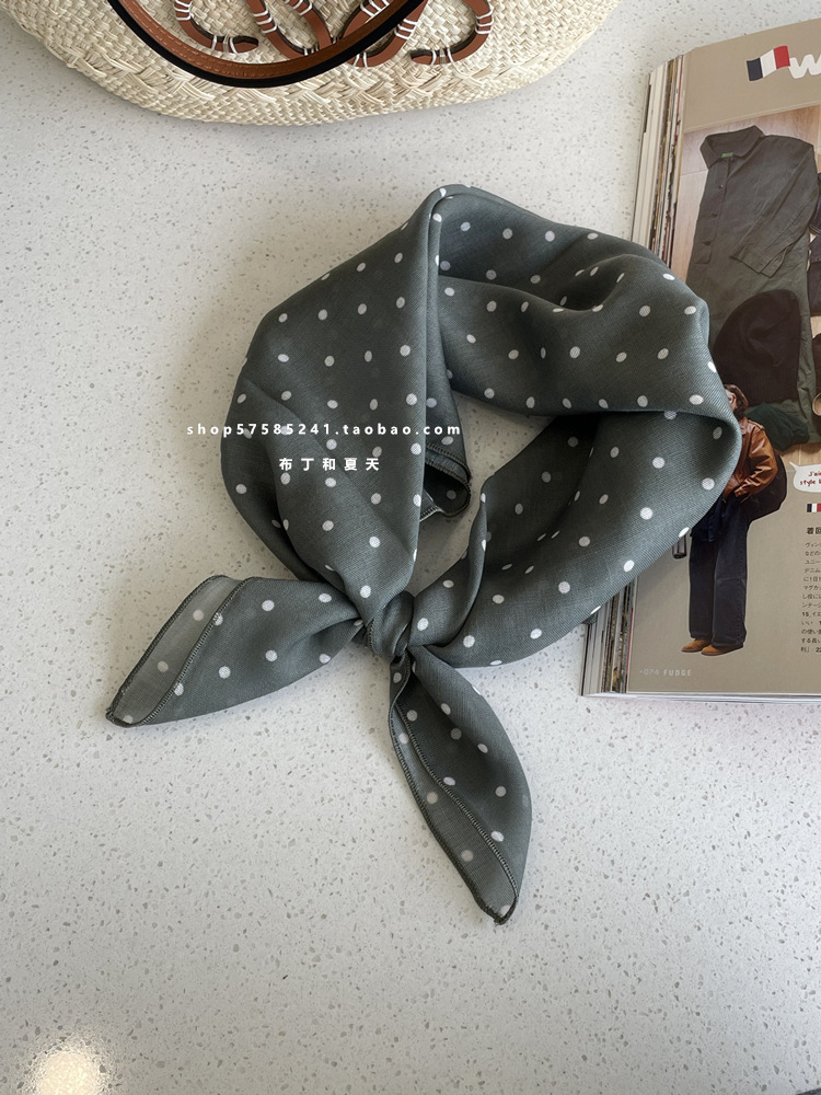 綿麻方巾合集 ~ 超多色柄砕花波点襟巾文芸森系頭巾髪帯包帯女