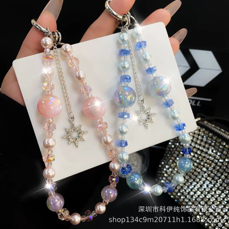 Crystal bracelet, mobile phone, chain with tassels, beads, pendant