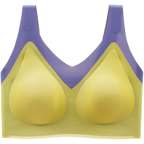 Light oxygen ice silk underwear women's seamless contrasting color tube top style bra nude anti-exposure large backless beautiful back bra