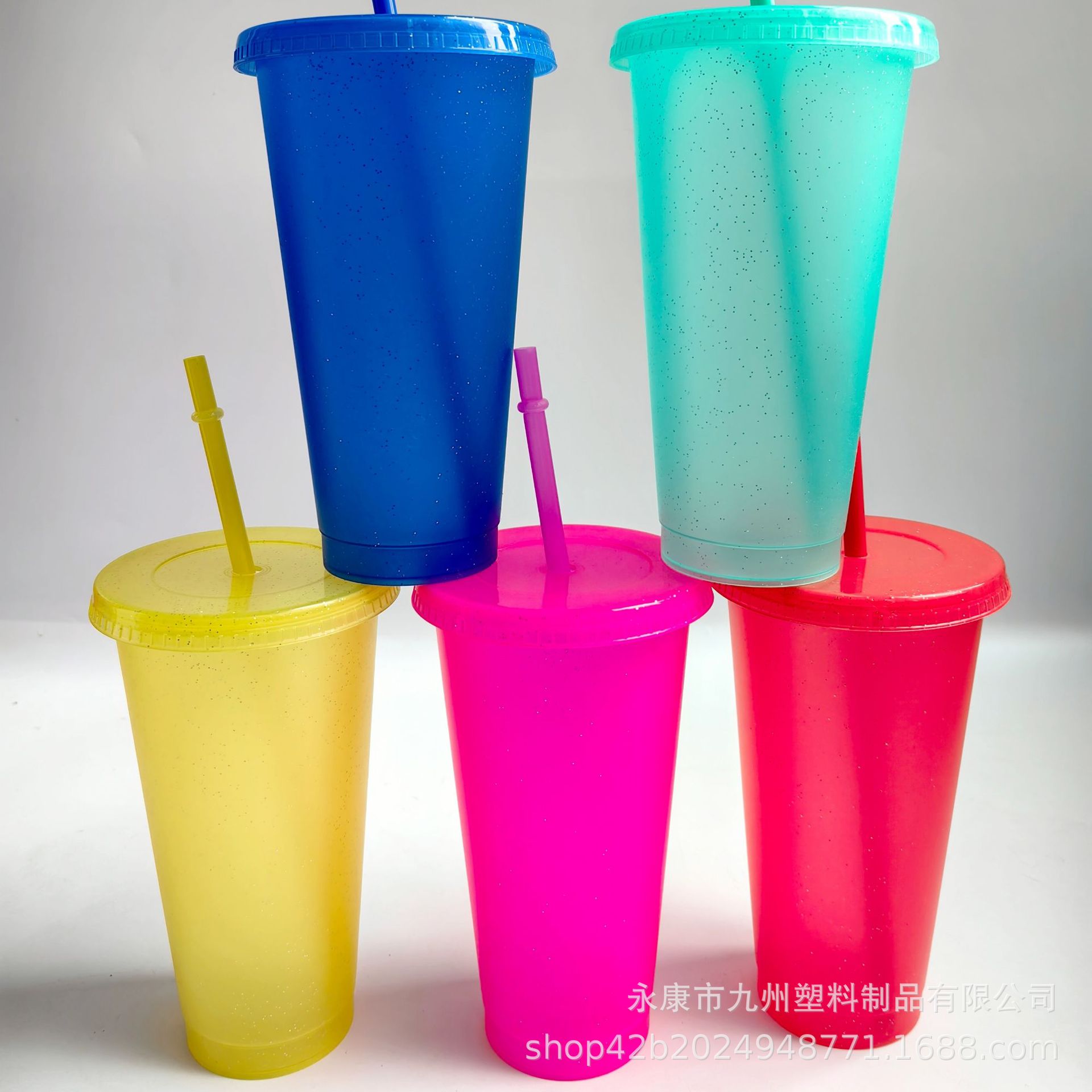 Amazon explosión de gran capacidad de 710ml polvo de polvo PP taza de cola de plástico portátil de una sola capa