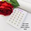 24k color plated, 4mm four claws, 12 pairs per card