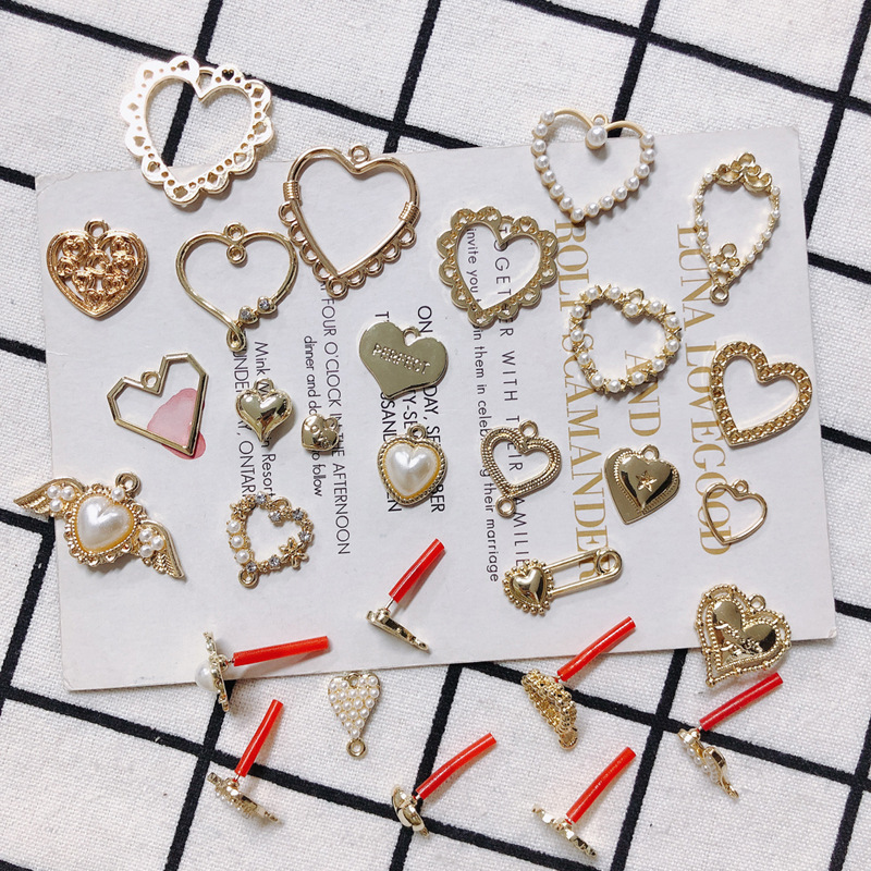 DIY jewelry wholesale accessories simple metal Pearl Angel series love wings pendant earrings earrings DIY jewelry wholesale accessories simple metal Pearl Angel series love wings pendant earrings earrings