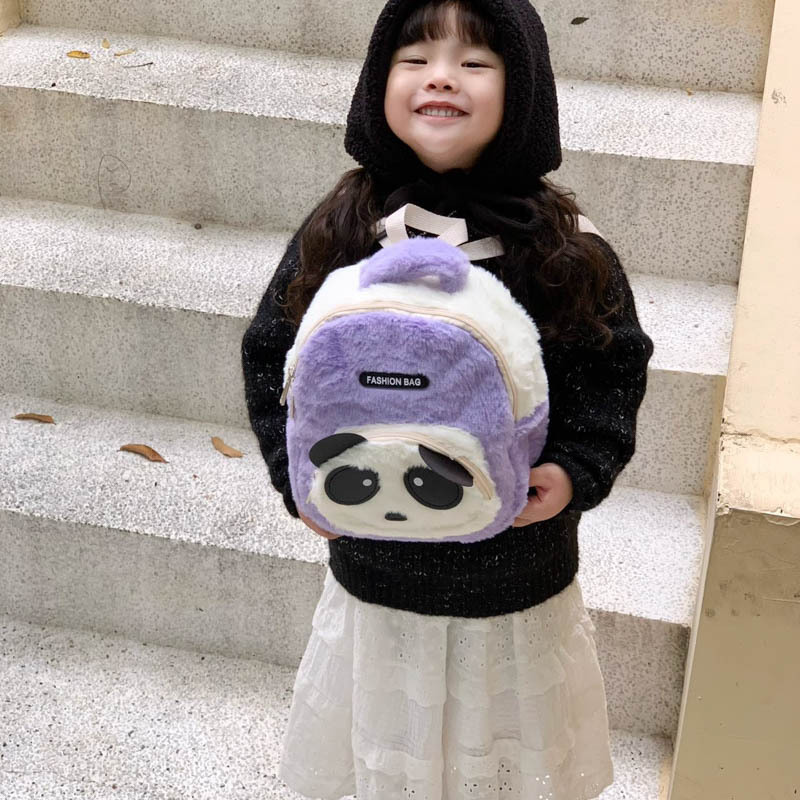 2025 nueva mochila infantil de peluche jardín de infantes caricatura lindo panda pequeña mochila mini mochila bebé
