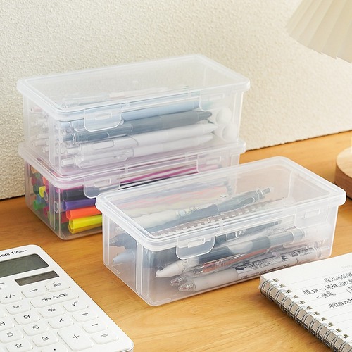 Pencil storage box large capacity transparent stationery storage box pencil holder for colored pencils children's crayons painting sketch pen bag