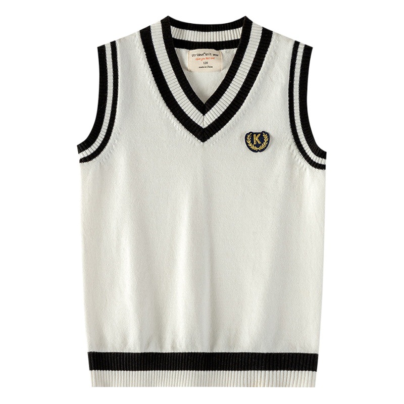 Venta al por mayor primavera y otoño niños kindergarten bebé uniforme escolar suéter chaleco exterior niñas Chaleco de punto