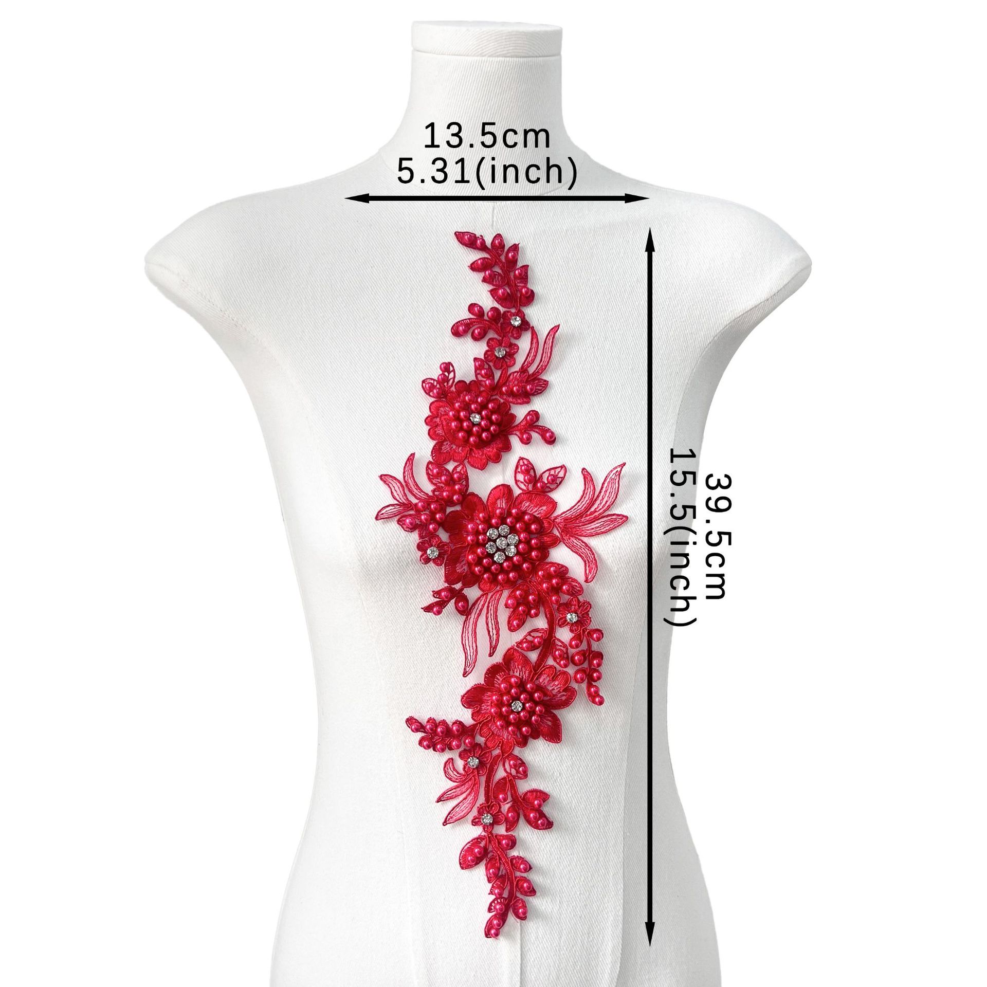 Pegatinas decorativas de flores bordadas tridimensionales Adorno de perlas y diamantes Ropa tridimensional Ropa de baile Zapatos y sombreros Decoración de bricolaje image 5