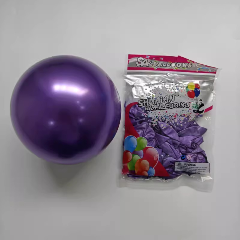 Shuai An Globo de metal de 10 pulgadas Globo de látex de cromo nacarado Fiesta de cumpleaños Decoración de boda 50 piezas